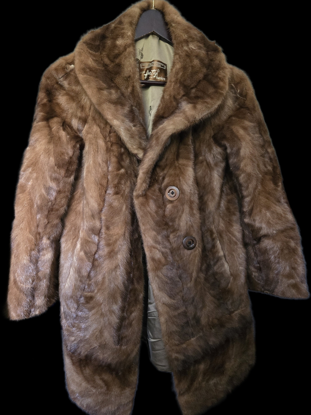 Vintage A. & M. Hurtig Real Fur Coat Mid-Length Luxury Jacket